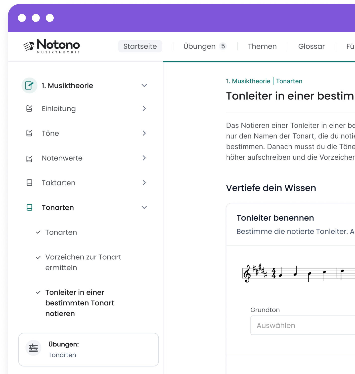 Musiktheorie online lernen